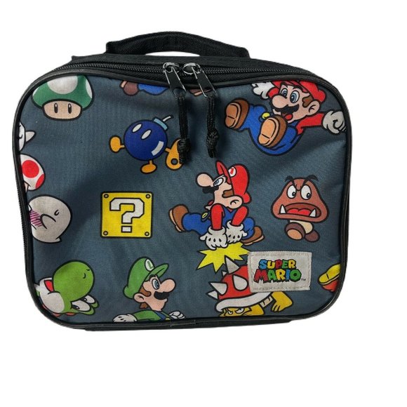 Super Mario Lunch Box Gray and Black - Picture 1 of 6